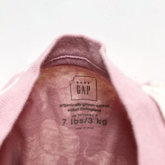 Babygap pink elephant zip up sleeper VGUC newborn - Picture 3 of 4